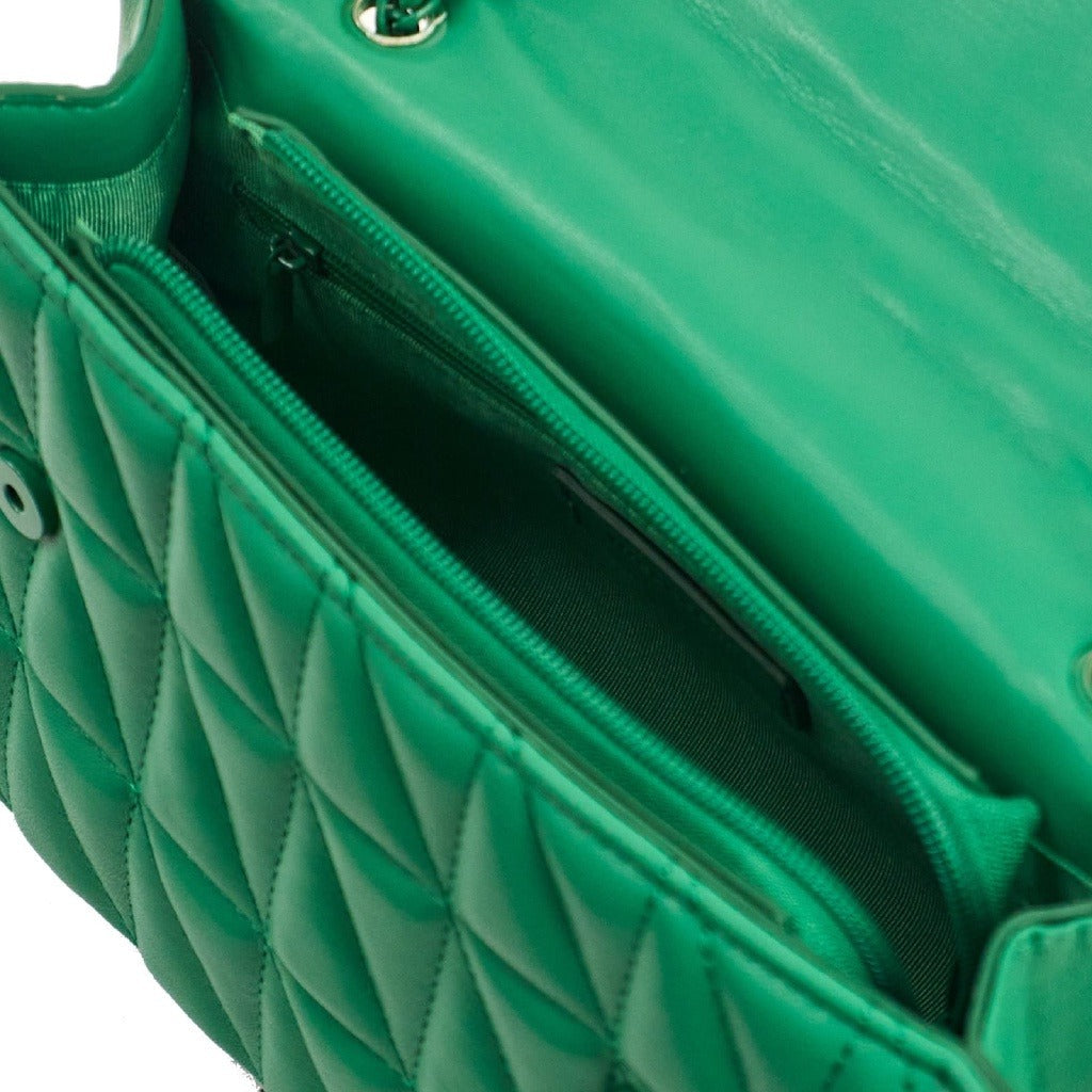 Bolsa Mini bag Macadamia puffy em matelasse VERDE