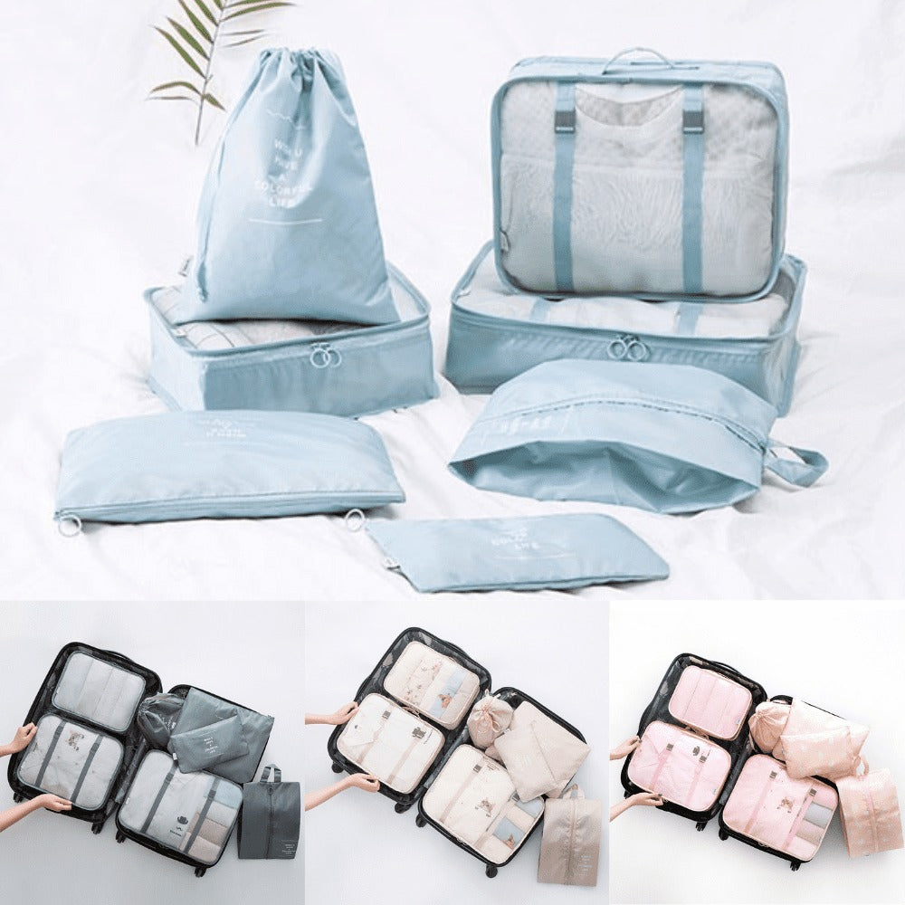 Kit de 7 Bolsas Organizadoras para Maleta de Viaje