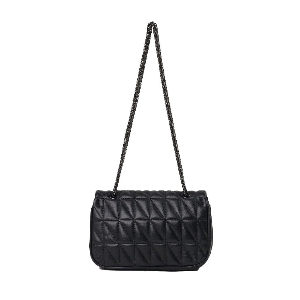 Bolsa Mini bag Macadamia puffy em matelasse PRETO