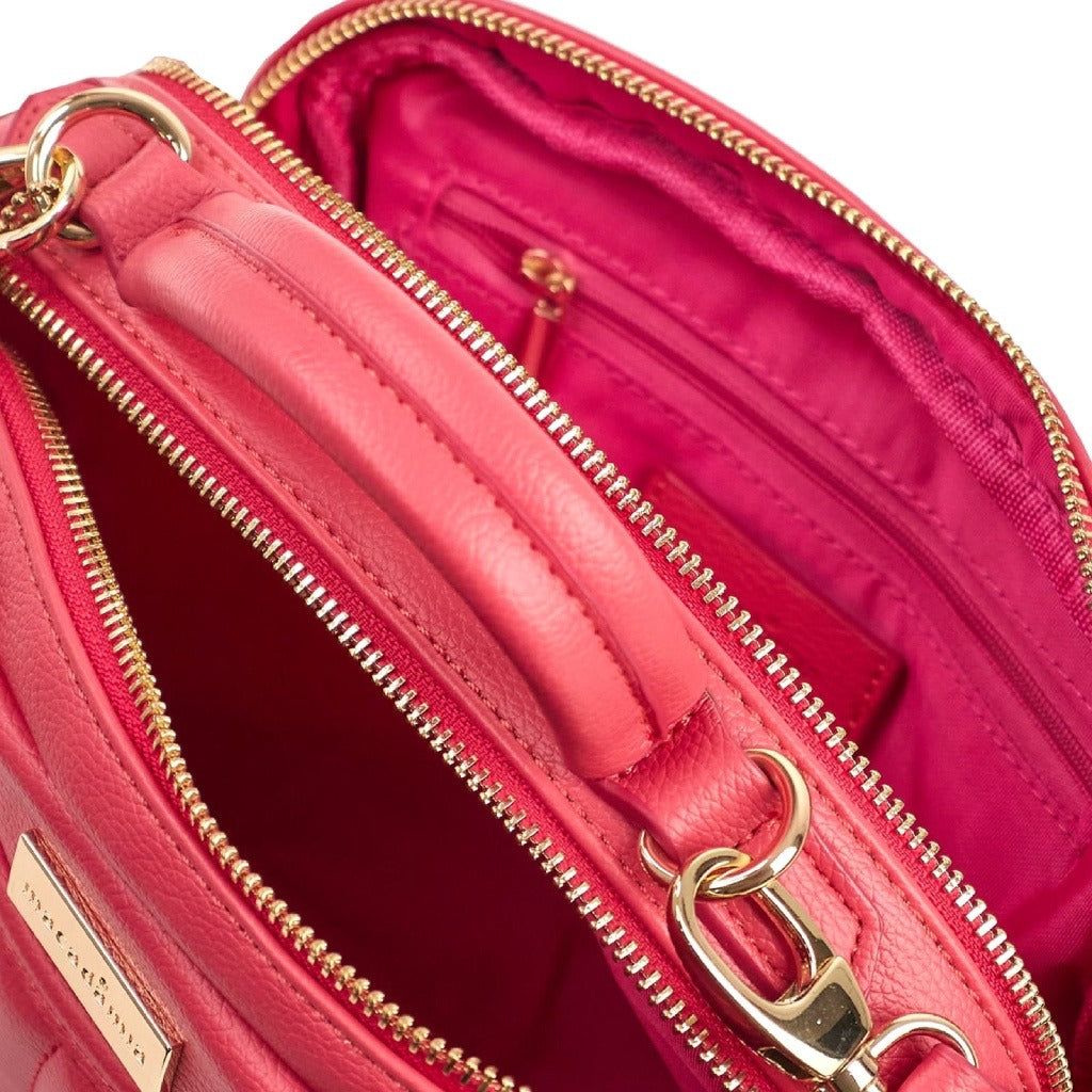 Bolsa tira colo Macadâmia pequena estruturada ROSA