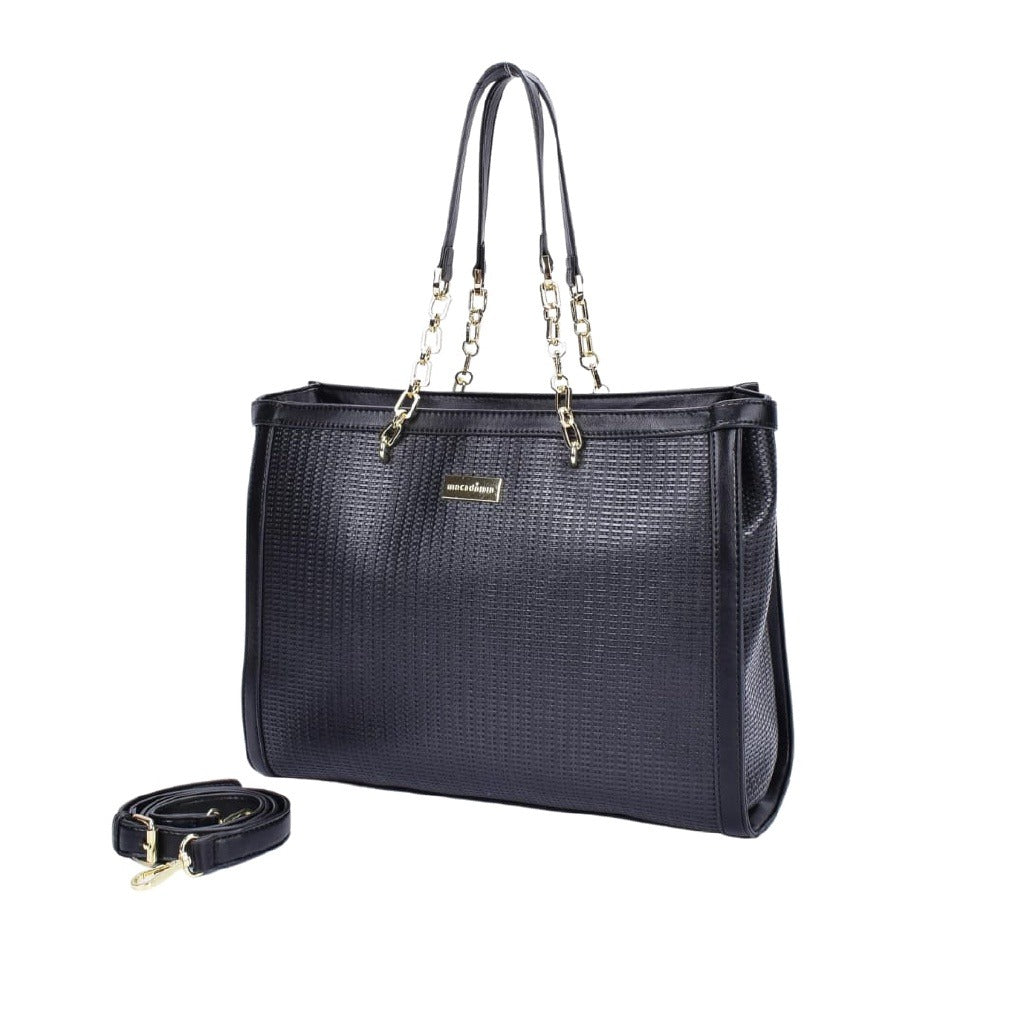 Bolsa Macadamia Tote Bag Texturizada Preta