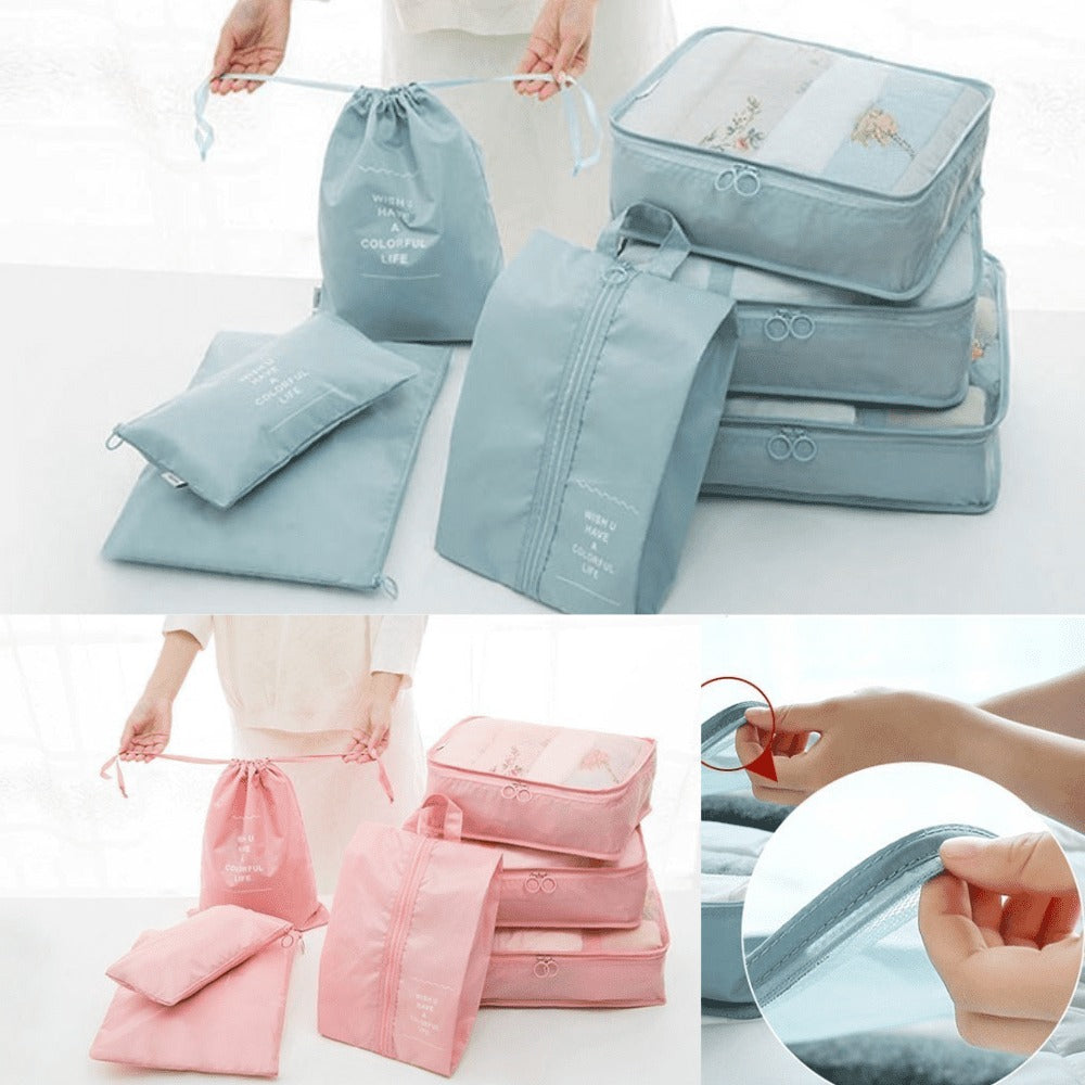 Kit de 7 Bolsas Organizadoras para Maleta de Viaje