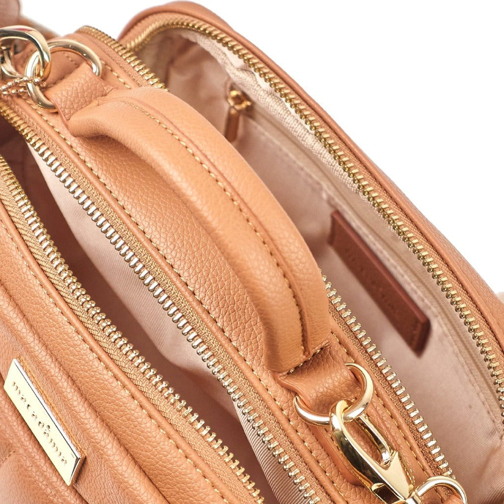 Bolsa tira colo Macadamia Caramelo