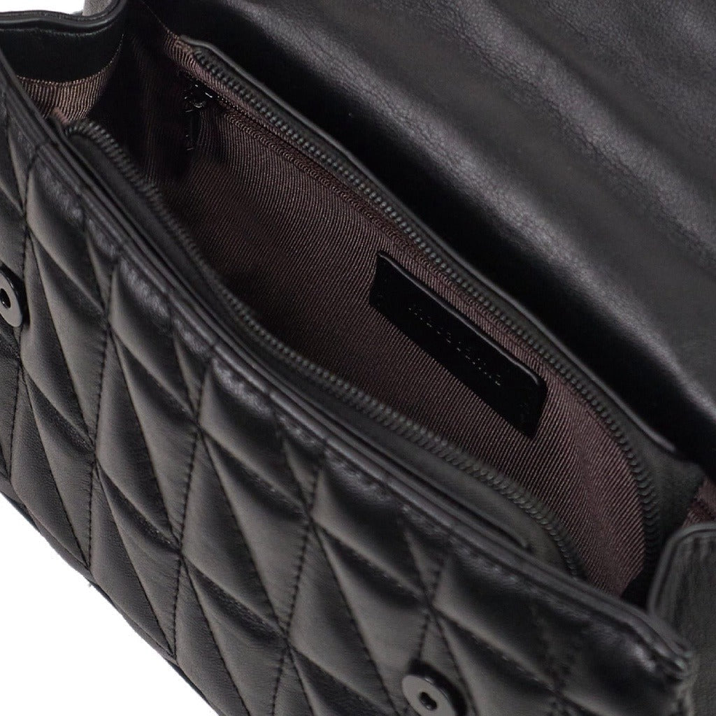 Bolsa Mini bag Macadamia puffy em matelasse PRETO