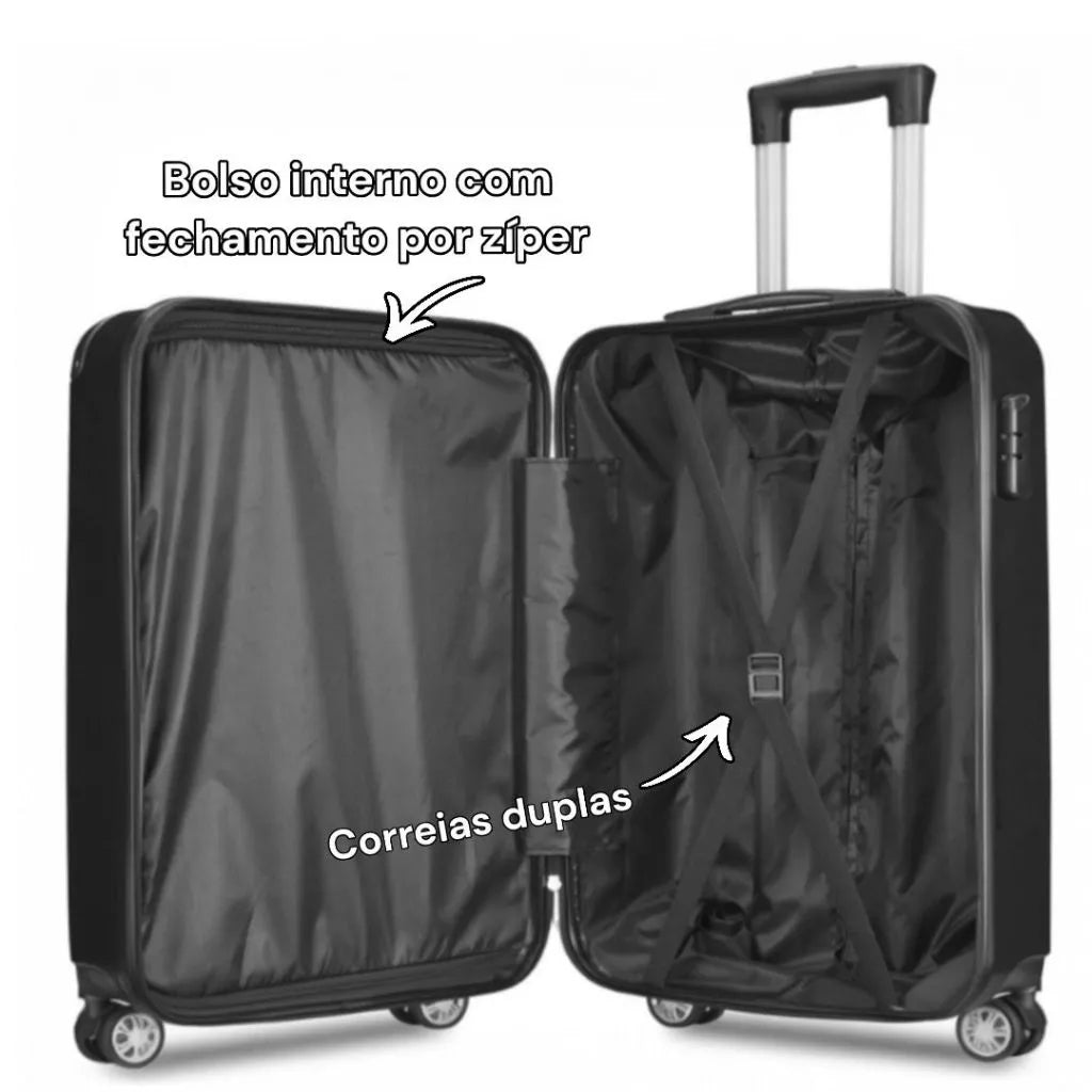 Juego de 3 Maletas de Viaje Premium Ultra Resistentes – Cabina 10 kg, Mediana 23 kg y Grande 32 kg con Ruedas 360°