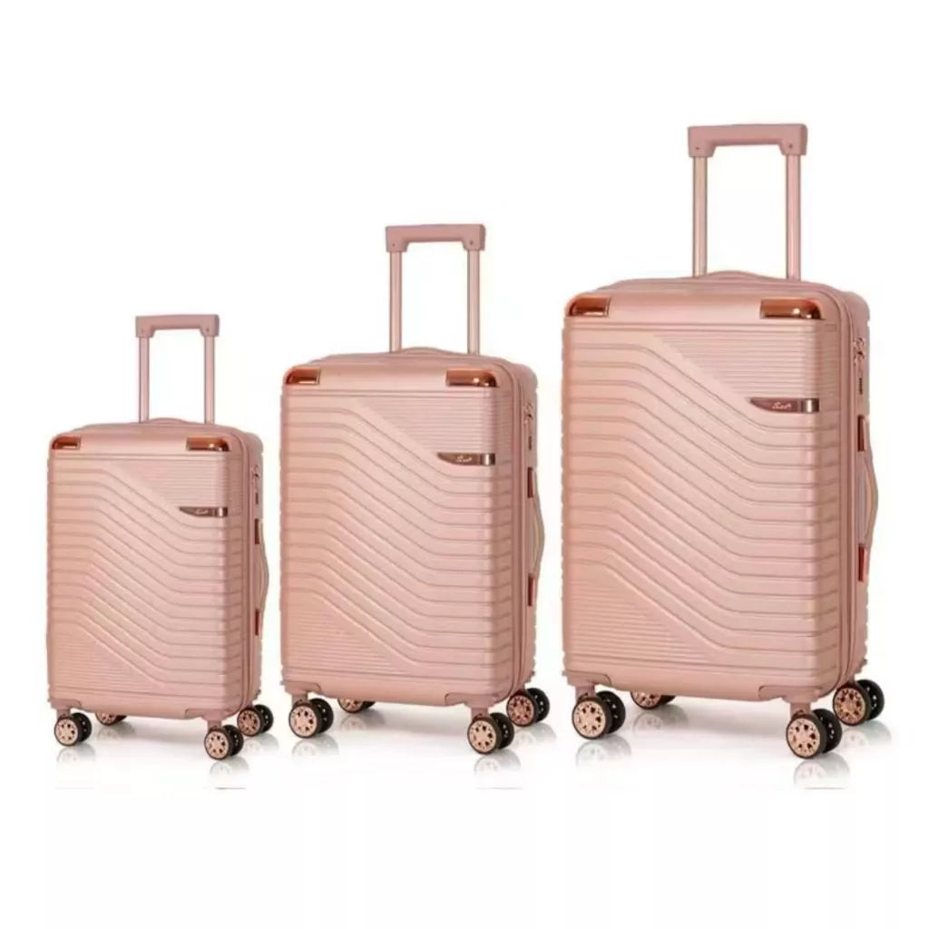 Juego de 3 Maletas de Viaje Premium Ultra Resistentes – Cabina 10 kg, Mediana 23 kg y Grande 32 kg con Ruedas 360°