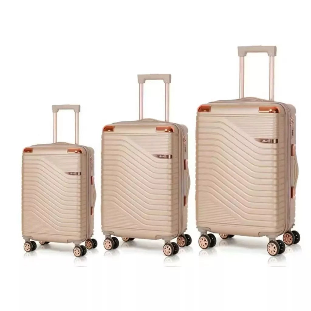 Juego de 3 Maletas de Viaje Premium Ultra Resistentes – Cabina 10 kg, Mediana 23 kg y Grande 32 kg con Ruedas 360°
