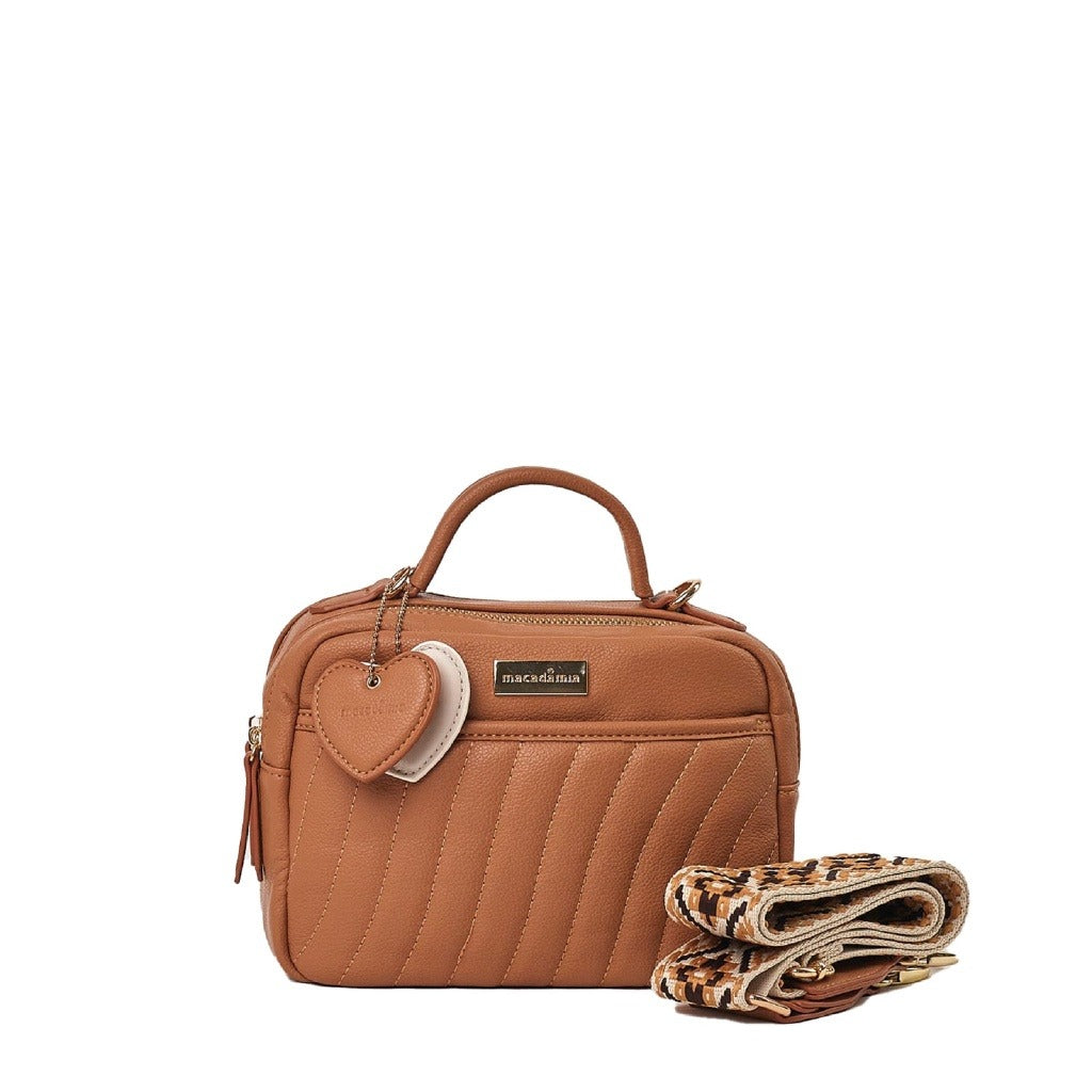 Bolsa tira colo Macadamia Caramelo