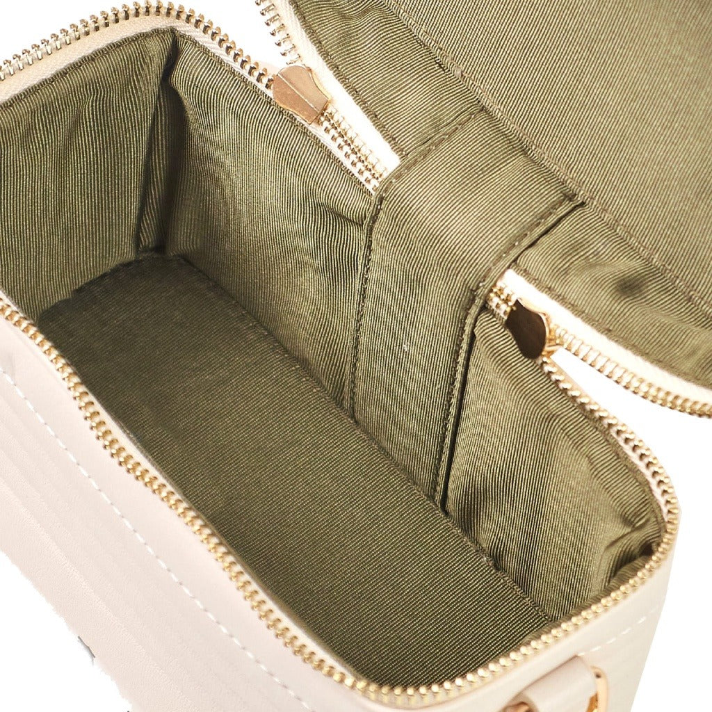 Bolsa Mini Bag Macadamia tiracolo modelo formato caixinha compacta OFF WHITE