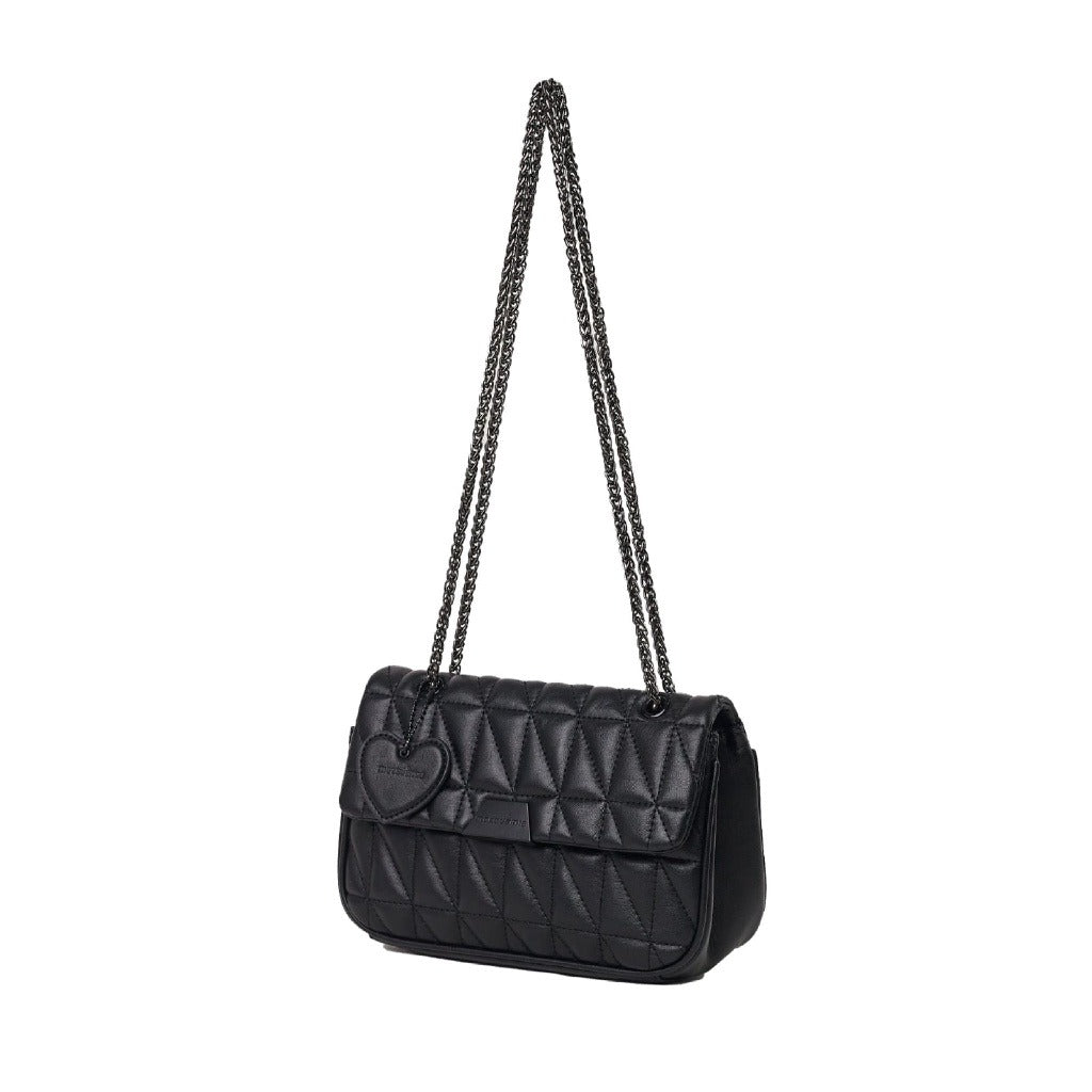 Bolsa Mini bag Macadamia puffy em matelasse PRETO