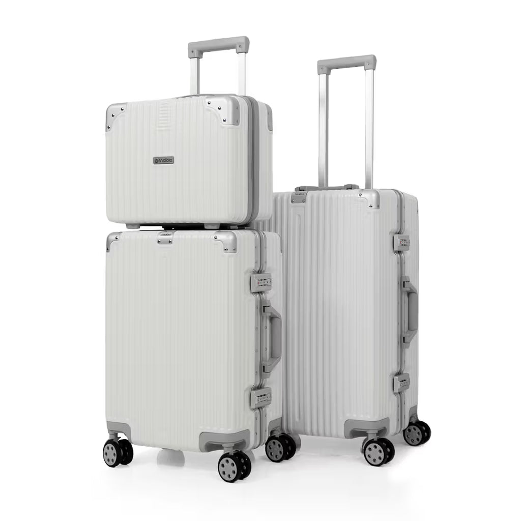 Kit de Viagem com 3 Peças Policarbonato ABS Noruega Maloa Branco