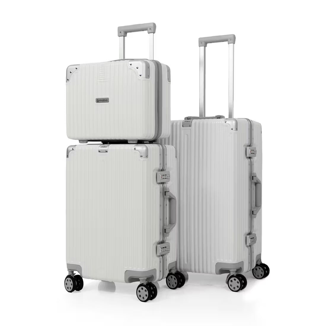 Kit de Viagem com 3 Peças Policarbonato ABS Noruega Maloa Branco