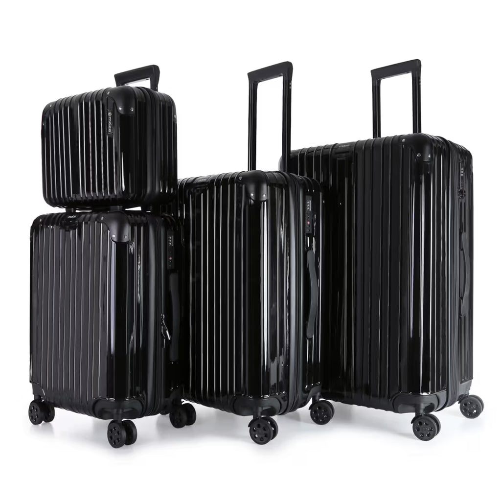 Kit de Viagem com 4 Peças ABS Policarbonato com Expansor Brasil Maloa Preto