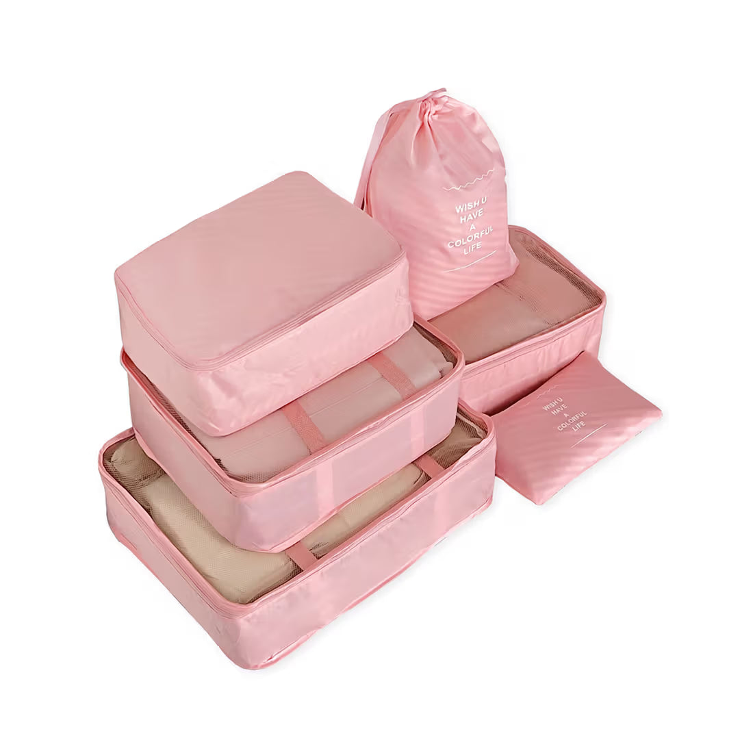 Kit Organizador de Maleta 6 Piezas con Cinta Colorful Life