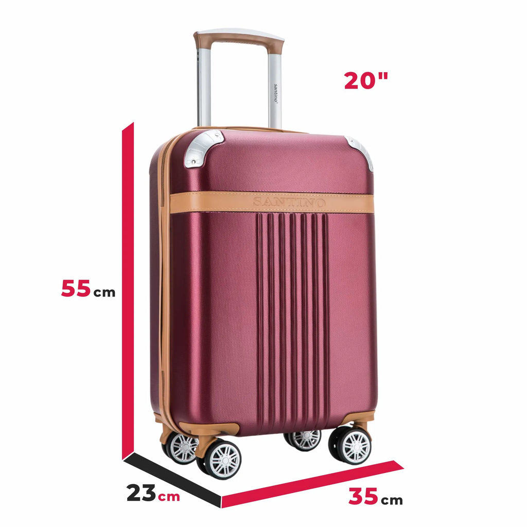 Maleta de Cabina Athena Rígida con 4 Ruedas Dobles 360°